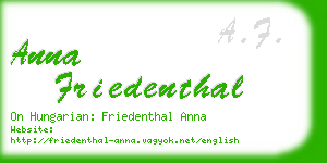 anna friedenthal business card